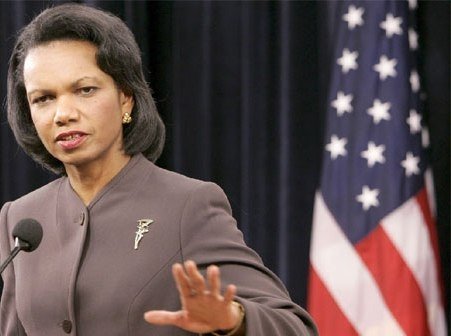 La secretaria de Estado estadounidense, Condoleezza Rice