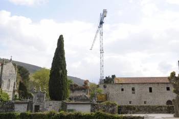 Obras de rehabilitación del monasterio de Melón.