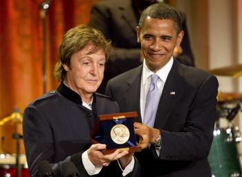 Paul McCartney con el presidente Obama.