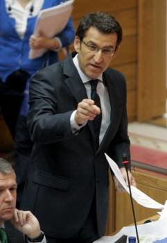 Alberto Núñez Feijóo durante su intervención en el Parlamento gallego. (Foto: Xoan Rey)