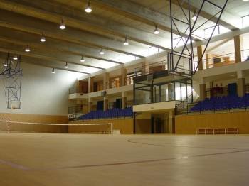 Interior del nuevo pabellón polideportivo. (Foto: LR)