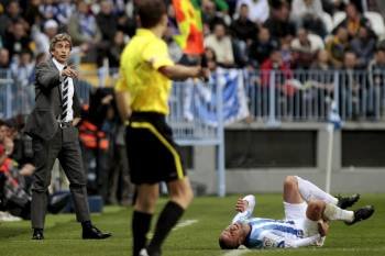 Pellegrini, durante el partido del sábado pasado entre Málaga y Athletic de Bilbao.? (Foto: jorge zapata)