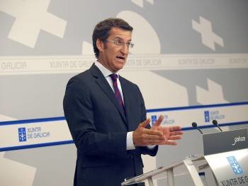 Alberto Núñez Feijóo, durante la rueda de prensa posterior al Consello de la Xunta. (Foto: JORGE LEAL)