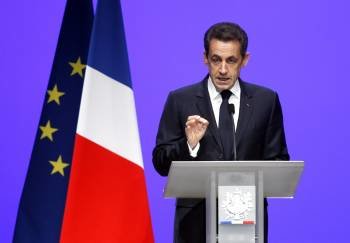 El presidente francés, Nicolás Sarkozy, durante su discurso en Tolón. (Foto: STR)