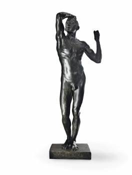 Fotografía facilitada por Christie's de una reproducción de 'La edad de bronce' del escultor francés Auguste Rodin, que batió el récord de esa serie (Foto: EFE)