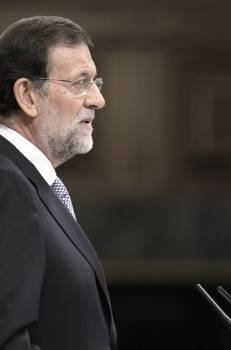 El líder del PP, Mariano Rajoy, al inicio de su discurso en la sesión de su investidura como presidente del Gobierno, en la que expone los detalles de la acción que pretende llevar a cabo al frente del Ejecutivo (Foto: EFE)