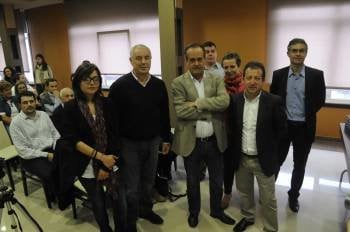 Iolanda Otero, Pachi Vázquez, Fumega, Nogueira, María José Pérez, Dacal e Tato. (Foto: MARTIÑO PINAL)