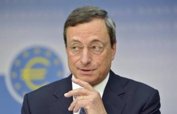 El presidente del Banco Central Europeo, Mario Draghi, durante la rueda de prensa. (Foto: BORIS ROESSLER)