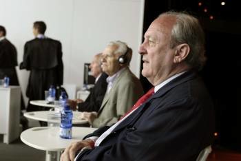 Argyropoulos, Mangouras y López Sors, en una de las sesiones del juicio. (Foto: CABALAR)