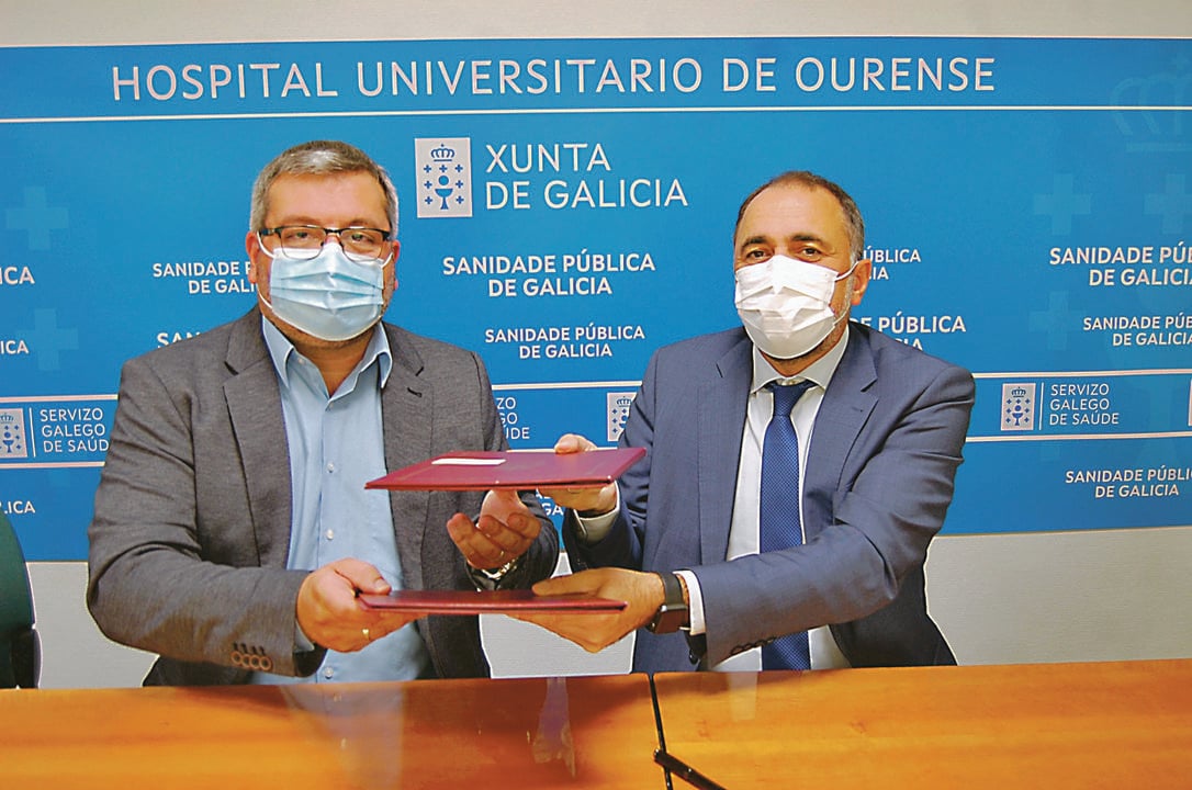 Fernando Rodríguez Redondo y Julio García Comesaña, en el acto de firma del convenio.