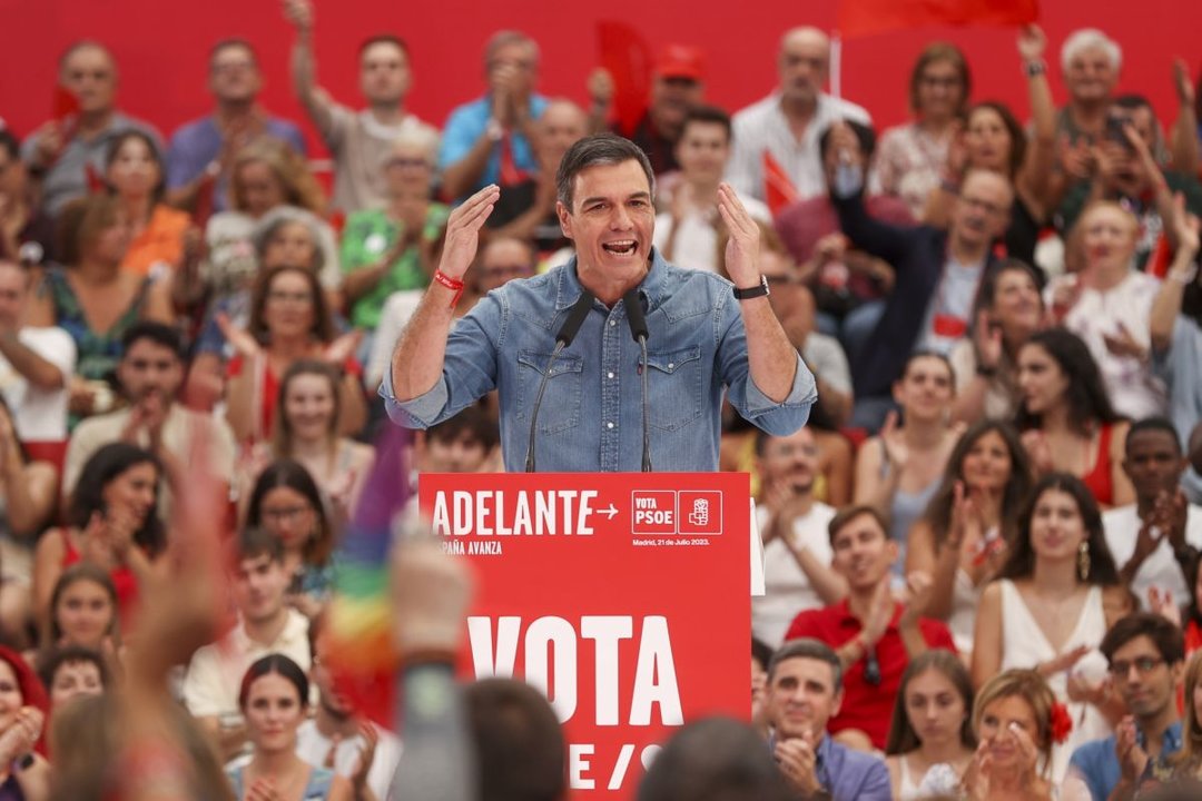 Pedro Sánchez, durante la campaña electoral (EFE).
