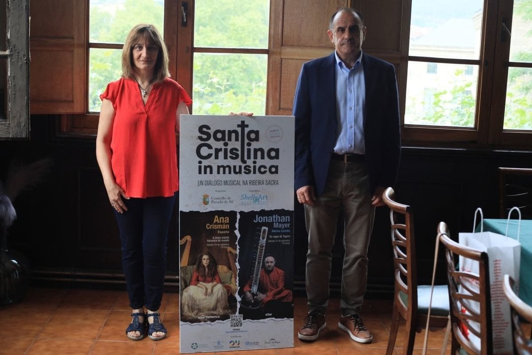 Conchi da Silva y Aquilino Domínguez en la presentación del Santa Cristina in Musica.