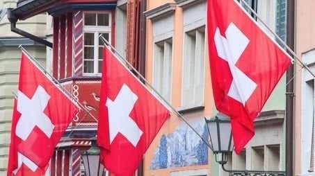 Banderas nacionales en Suíza.