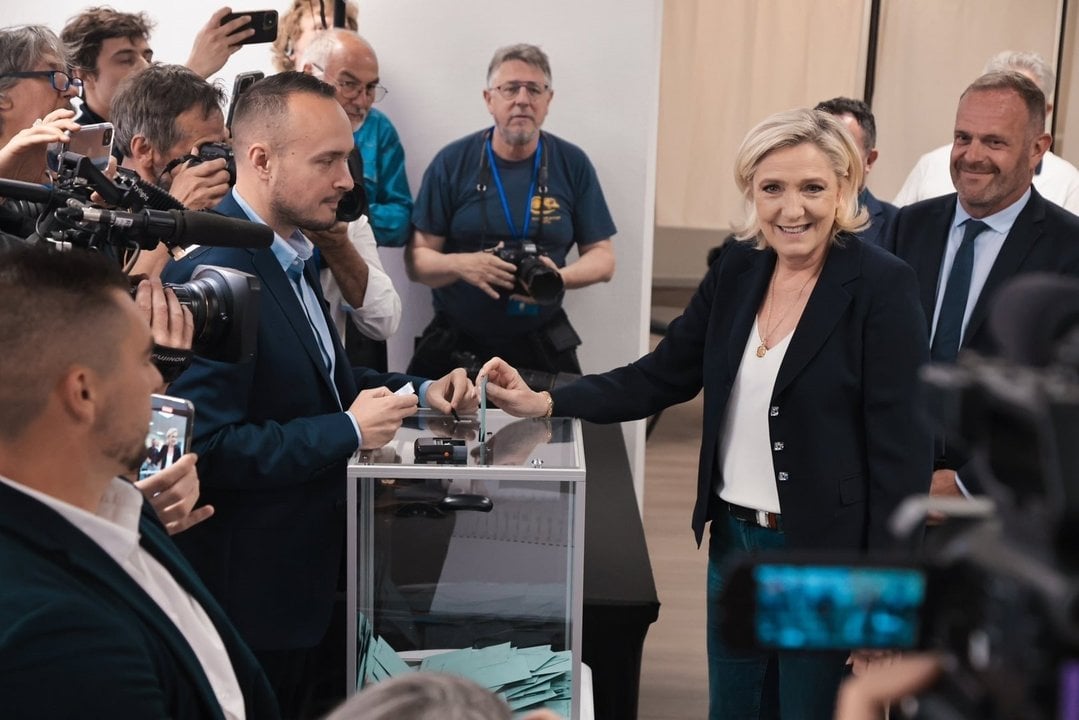Le Pen, durante las votaciones. (Foto: EP)