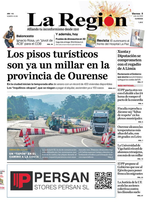 La portada de La Región.
